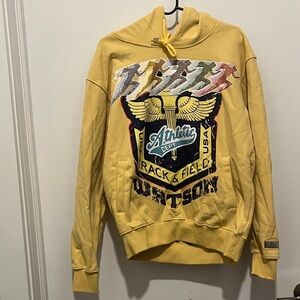 Watson Colorful Rhinestone Embroidery Yellow Graphic Hoodie